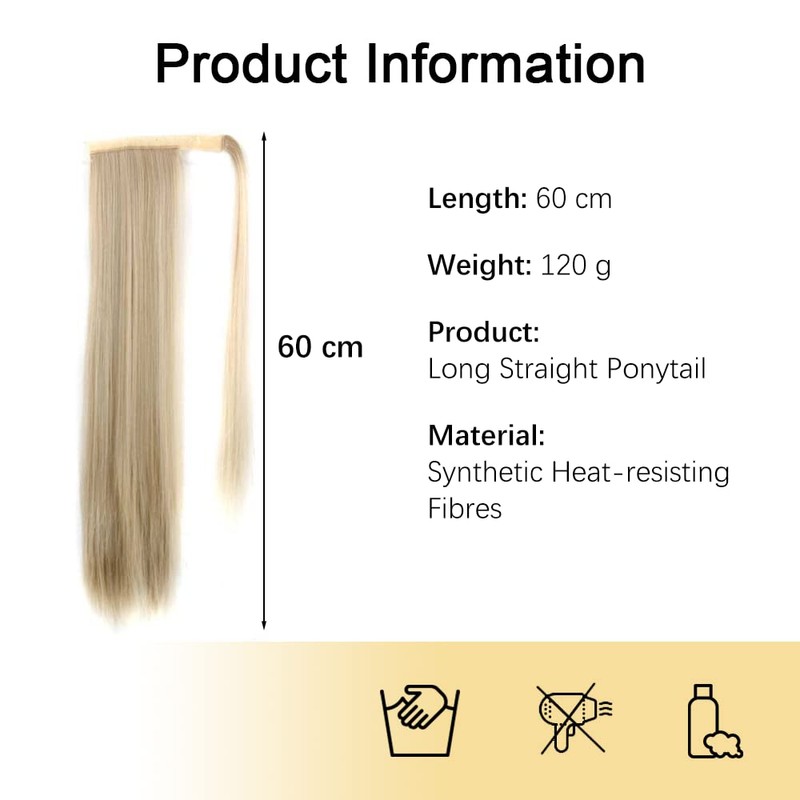 Mulaibdin Blonde Ponytail Extension, Hair Extensions Braid Extension with Clip,