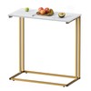 CAMOAT C-Shaped Side Table, Modern End Table with Metal Frame,
