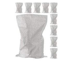 A&A SUPPLIES UK - 10 x Large Woven Rubble Builder White Rubbish Bags 60 X 100 CM Sacks - Strong Builders Garden Waste Bag - Heavy Duty Polypropylene PP DIY White Jumbo Sack 24.5 X 39" inches (10)