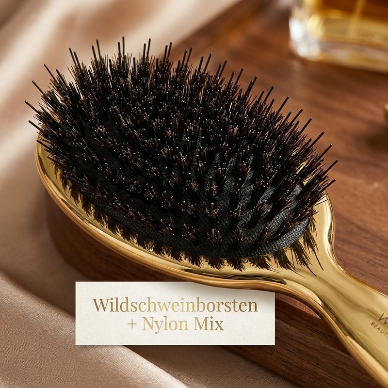 WinStory Extensions Hair Brush Gold for Bondings, Wefts and Clip-Ins