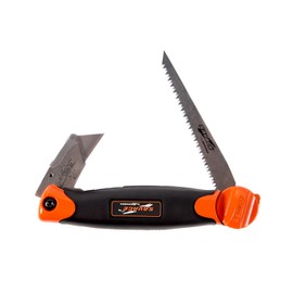 Swanson Tool Co SVK667 Savage Folding Jab Saw with Utility Knife - Fits Standard Recip and Blades, 7-1/2", Orange/Black