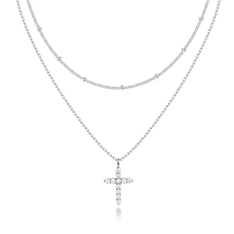 Luxury Hypoallergenic 18K Gold Plated Stainless Steel Double-Layer Micro Inlaid