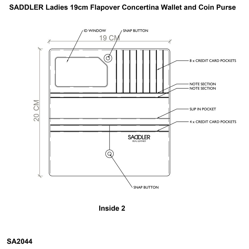 Saddler Womens Large Leather Wallet Credit Card Organiser Coin Purse