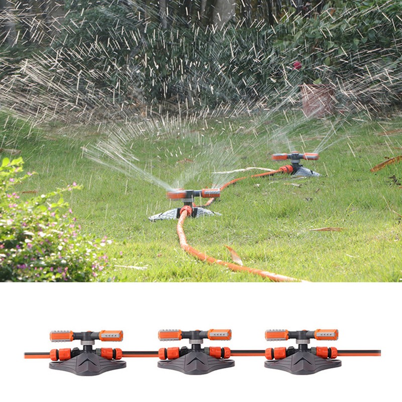Lawn Sprinkler 3 Arm Nozzles 360° Auto Rotating Irrigation Water
