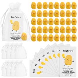 Huwena Set de 100 Patatas Inspiradoras Realistas de Resina con Tarjeta Divertida y Bolsa de Organza Regalo Positivo Apoyo Emocional para Empleados Equipo Trabajo Colegas Navidad Rellenos de Medias