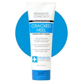 Advanced Clinicals Crema hidratante para el cuidado de la piel del talón agrietado para pies con manteca de karité | Ayuda a curar la piel agrietada, 