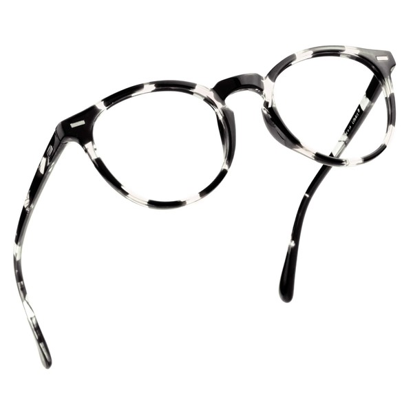 LifeArt Blue Light Blocking Glasses, Anti Eyestrain, Computer Reading/Gaming/TV Glasses for Women and Men, Anti UV, Anti Glare (Black&White, No Magnification)