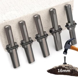 Stone Splitter Wedges, aninako 5 Sets Seri Arrow 16mm Stone Opener Reusable High Hardness Split Stone Quickly Wedge Feather Shim with Seal Ring Rock Splitter for Cracking Hard Stone, Rock, Granite and