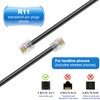 Long Telephone Extension Cord 6 FT, Black, Phone Cable Line