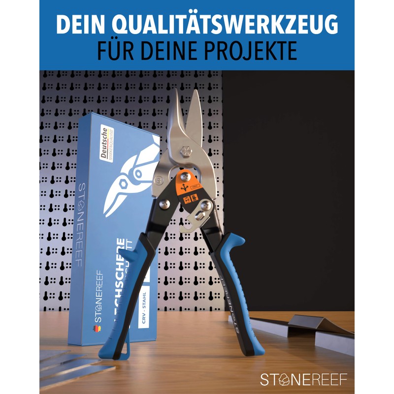 Tin Snips Straight Cut - [int. millimetre scale] - Metal