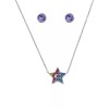 COACH Logo 3-PC SET Red Blue Crystals Pave Silver Necklace