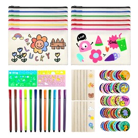 NVGVUP Pack of 12 Fabric Bags for Painting Set, DIY Fabric Bags for Painting, 21 x 12 cm Bags for Painting for Children, Blank Bags for Painting for Children's Birthday Gifts, Children's Crafts,