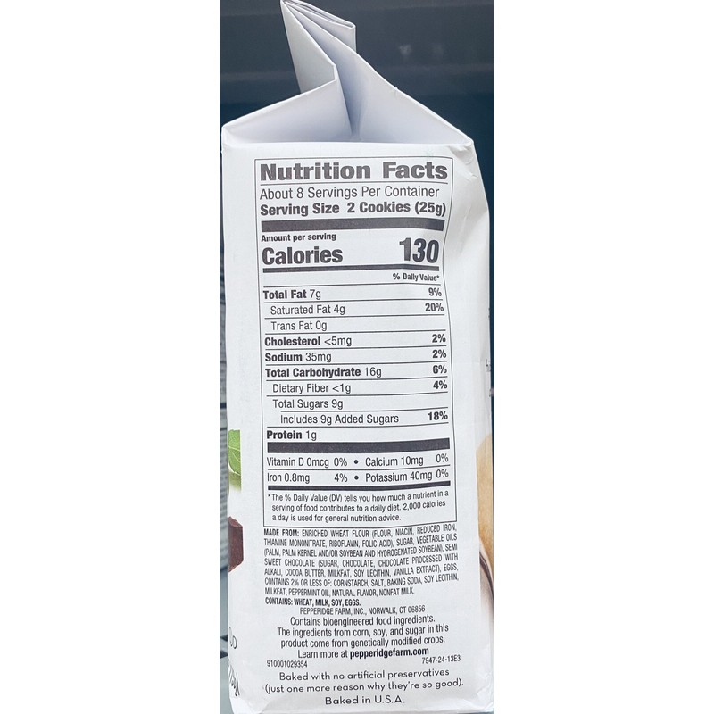 Pepperidge Farm Milano MINT CHOCOLATE Cookies 7 oz Bag -