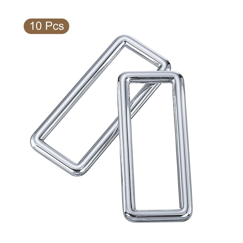 sourcing map 10Pcs Metal Rectangle Ring, 2 x 5/8 Inch