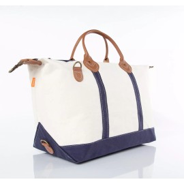 CB Station Women's Natural Canvas Weekender  W/Navy Trim