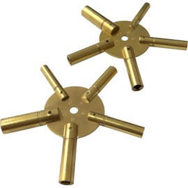 Harts Set of 2 Watch Winding Keys Brass Spider Star Odd/Even