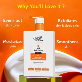 Chemist At Play AHA Body Lotion with 5% Natural AHA, Niacinamide, Shea Butter For Exfoliating Dry & Dead Skin Cells, Deep Nourishment & Radiant Skin Skin Brightening Lotion 236ml