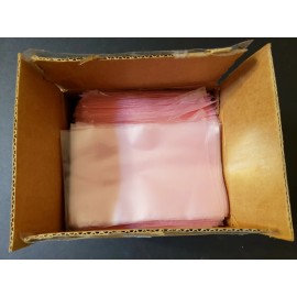 Crown Packaging Corp High Quality 2-Mil Pink 4"x6" Anti-Static Bags (Pkg 50)