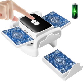 Rechargeable Automatic Card Shuffler for 1-2 Decks, Low Noise & Portable Card shuffler Machine for Poker, Blackjack, UNO, Perfect for Family Game Night, Adults, Mother's Day, Father's Day