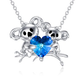 Dorunmo Koala Necklace Sterling Silver Koala Animal Necklace for Women Mother's Day Anniversary Koala Jewelry for Women Mom