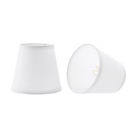 Aspen Creative 51027-2,Hardback Empire Transitional Clip-On Chandelier Shade/Network Fabric in White,4" Top x 6" Bottom x 5.5" Slant,Set of 2