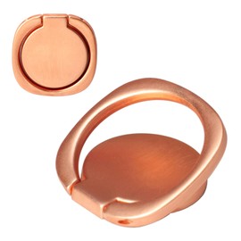 [2 Pack] Matte Rounded Edges Cell Phone Ring Holder Stand,360 Degree Rotation and 180 Degree Adjustable Finger Ring Kickstand with Frosted Metal Phone Grip (Rose Gold)
