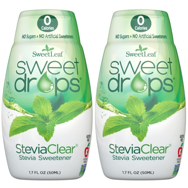 Sweetleaf Sweet Drops edulcorante líquido Stevia, Steviaclear, 1.7 onzas (Paquete de 2)