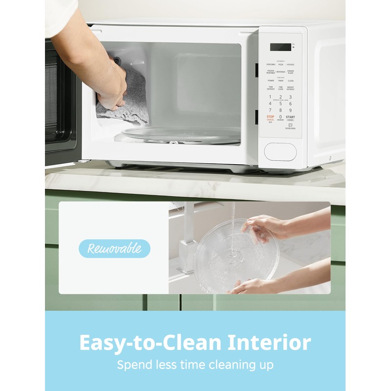 COMFEE CMO-C20M1WH Retro Microwave with 11 power levels, Fast Multi-stage