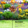 Sun Windmill Iron Weather Resistant Decorative Flower Wind Spinner with