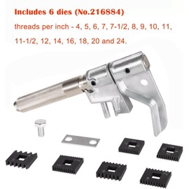 TEXVOKIE 7402 Universal External Thread Chaser and 202817 Metric Die Set (6 Dies) for Thread Repair Tool, Replacement for OTC 7402 and 202817
