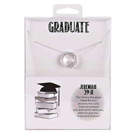 Dicksons 35-8080 Jeremiah 29:11 for Graduation, Silver Tone, 18 Inch, Plated Metal, Women's Everyday Mobius Ring Necklace,