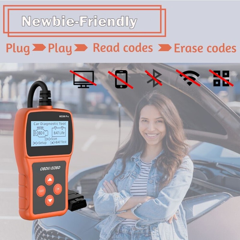OBD2 Fault Code Reader for Cars Check Engine Light Vehicle