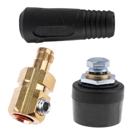 Heavy Insulated One Pair 400-500A 70-95mm Welding Cable Panel Connectors Socket Set Fit DKJ70-95, DKZ70-95 Dinse-Style Quick Fitting