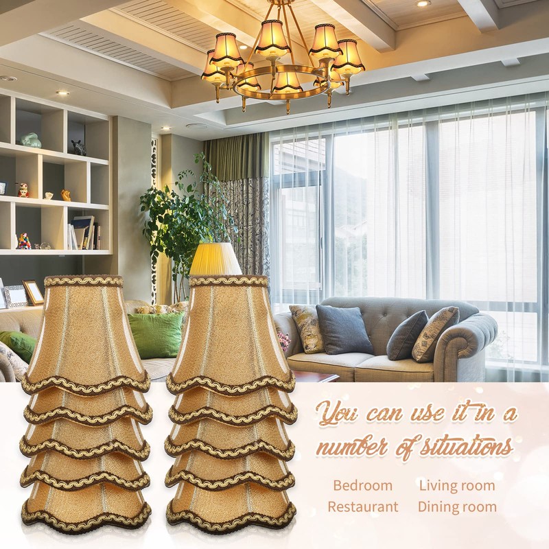 Riakrum 10 Pcs Shades for Chandeliers European Small Lamp Shade