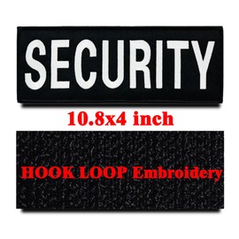 2 Pcs 27.4x10.2 cm Extra Large Reflective British Union UK Security Patch Hook and Loop Embroidered Morale Security Tactical Military Uniform Emblem for Backpack Clothes Vest Dog Harness