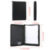 Laelr Zippered Portfolio 3 Ring Binder with 8 Pockes, Leather