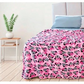 Tesso Cobertor Individual Matrimonial Ligero Frazada Pink Minnie