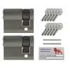 2x Half Cylinder 40 mm 30/10 Keyed Alike Including 10