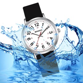 BOSHIYA Nurse Watch for Medical Students, Doctors, Women with Second Hand and 24 Hour Silicone Band Easy to Read Watch