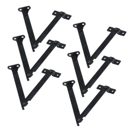 Antrader 6 Pcs Lid Folding Support Hinges,Lift Up Stay Hinge for Wooden Box Chest Cabinet Cupboard,Black Bronze,4.09"×0.43"(Folded Length*Width)