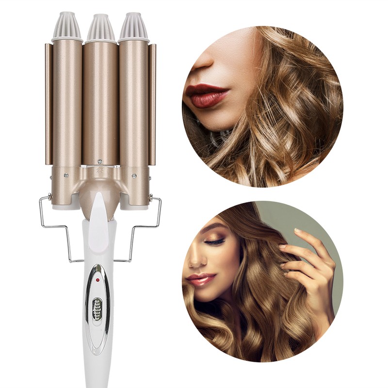 Three Barrel Curling Iron Salon Hairstyling Waver Hair Crimper Hairdressing