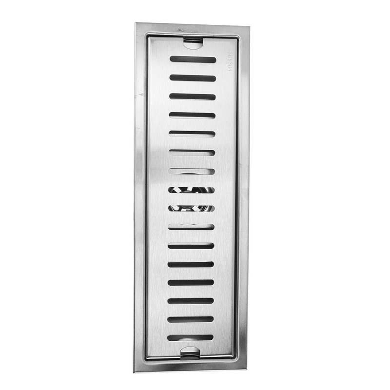 12 Inch Rectangular Linear Shower Drain 304 Stainless Steel Rustproof