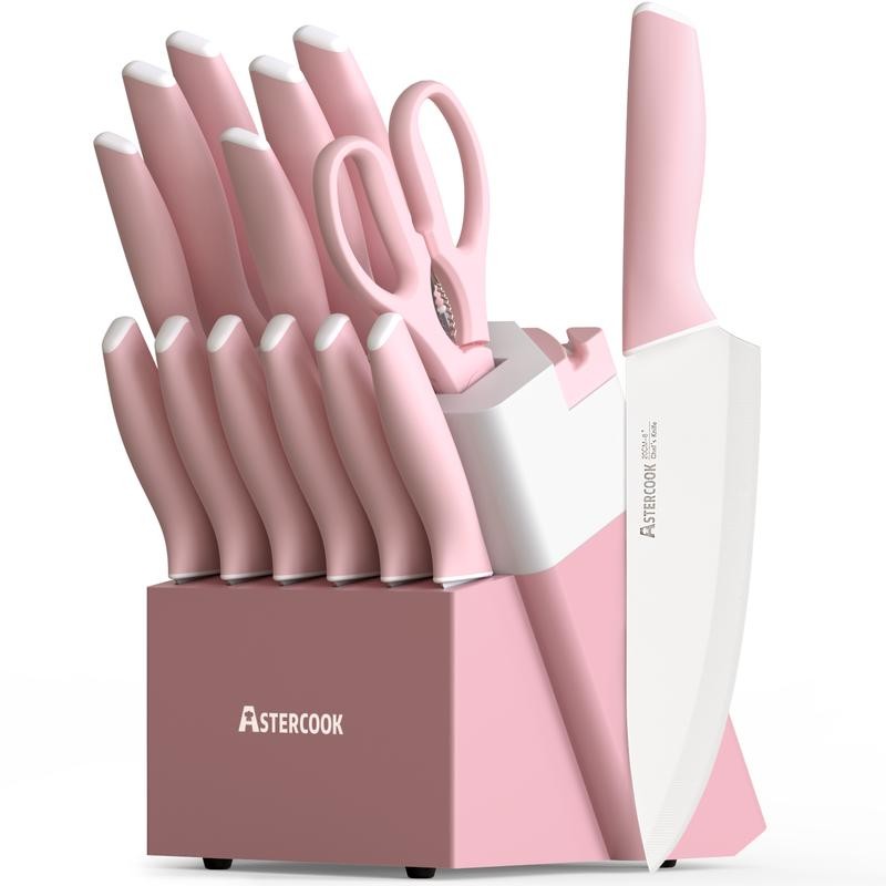 Astercook 15pcs high carbon stainless steel kitchen knife steak knife