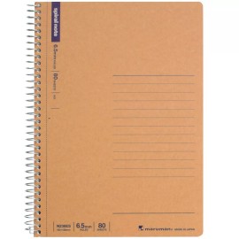 Maruman N238ES Ring Notebook, 0.2 inches (6.5 mm), Ruled, Basic, B6, 80 Sheet...