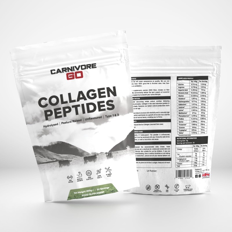 Carnivore Go Grass Fed Bovine Collagen Powder - 400g Hydrolysed