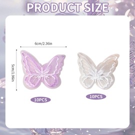 20 Pieces Purple and White Butterfly Hair Clips, 3D Butterfly Hair Clips, Hair Butterflies, Mini Butterfly Hair Clips, Glitter Mini Butterfly Hair Clips