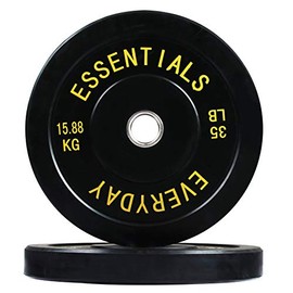 BalanceFrom Everyday Essentials Color Coded Olympic Bumper Plate Weight Plate
