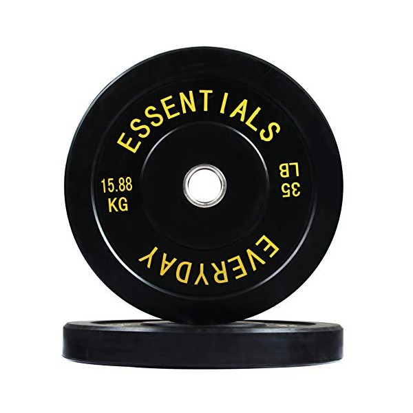 BalanceFrom Everyday Essentials Color Coded Olympic Bumper Plate Weight Plate