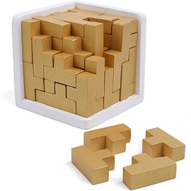 Sharp Brain Zone 3D Wooden Brain Zone Educational Toy for Kids and Adults Explore Your Creativity and Gift to Solve Problems (Gold Edition)