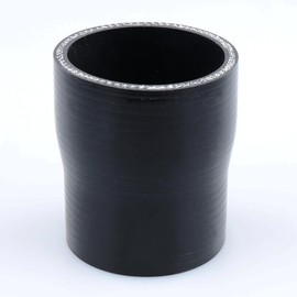 AC PERFORMANCE ID 2.35" to 2-1/8" (60mm to 54mm) Straight Reducer, Length 3" (76mm), 3-Ply Reinforced, Automotive Pure Silicone Hose, Black